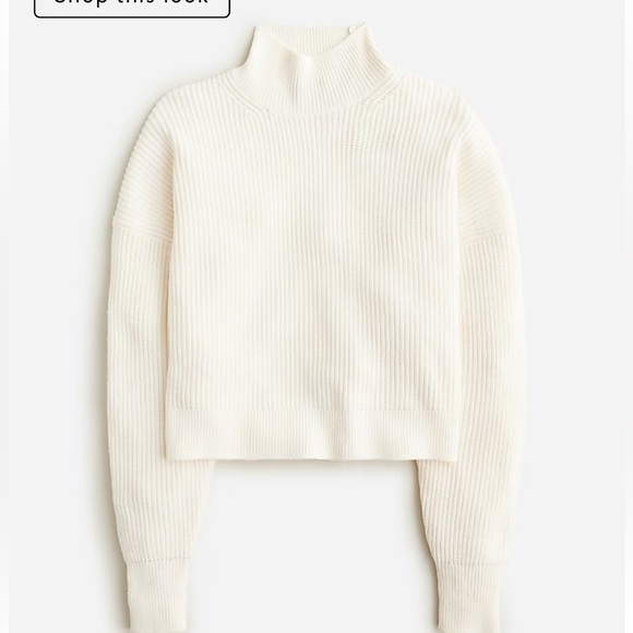 J crew ivory Ribbed turtleneck sweater in stretch yarn - Picture 3 of 4